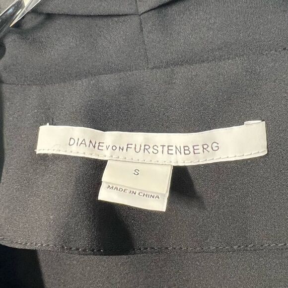 DVF Diane Von Furstenberg Women’s Size Small Black Reagan Draped Sleeveless Top - Picture 6 of 12